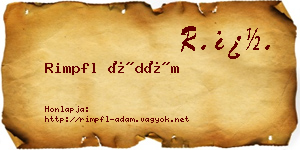 Rimpfl Ádám névjegykártya